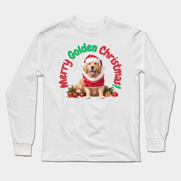 Merry Golden Christmas! Long Sleeve T-Shirt by Doodle and Things